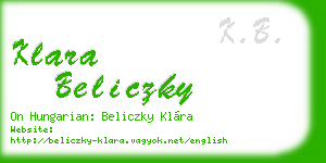 klara beliczky business card
